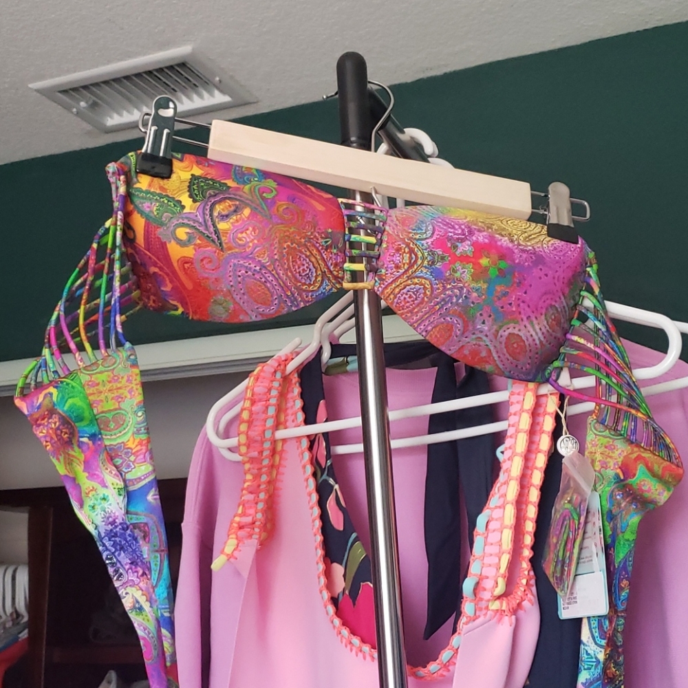 Swim multi colored swim top